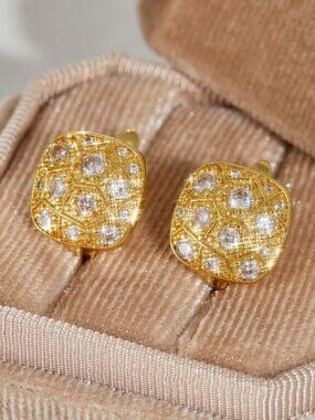 14K Gold Womens 2ct Diamond Square Hanging Drop Earrings New 14 K Silver Jewelry